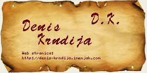 Denis Krndija vizit kartica